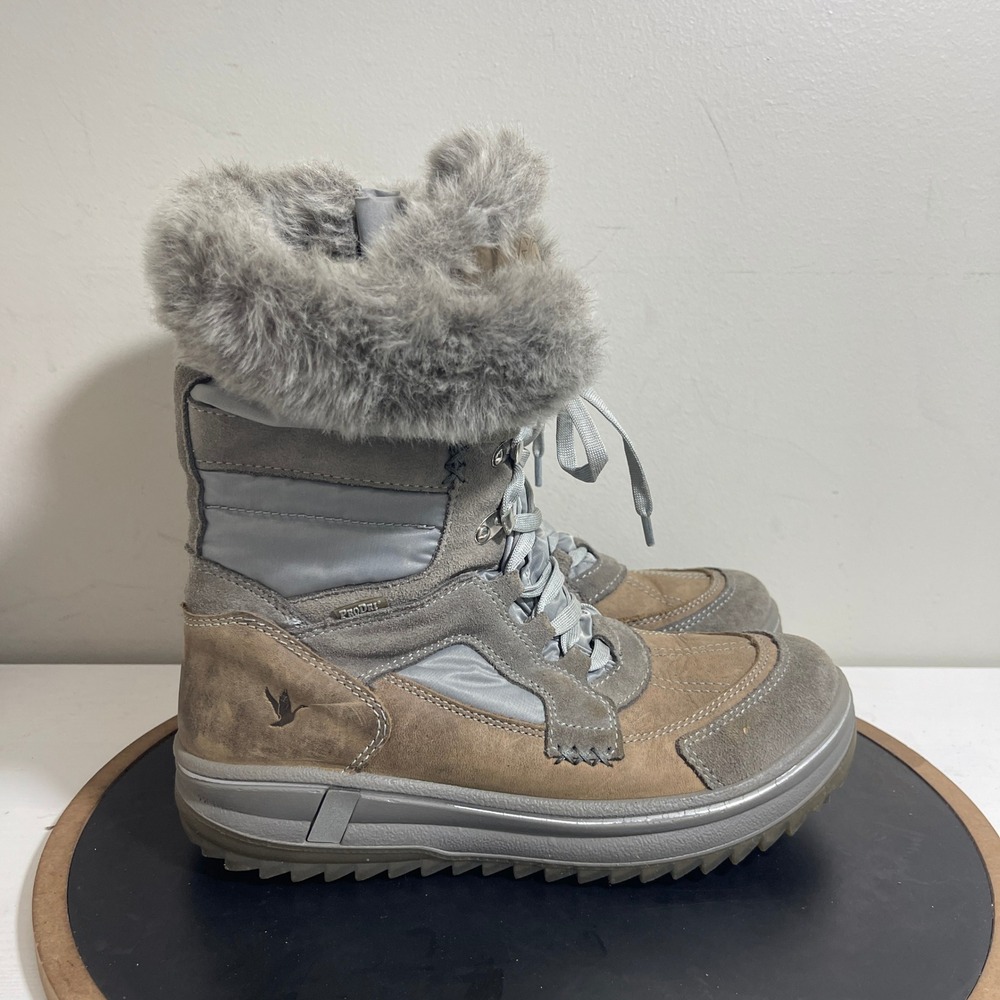 Santana Canada‎ Marta Women 10 / 41 Winter Snow Boots Fur Trim Waterproof Italy